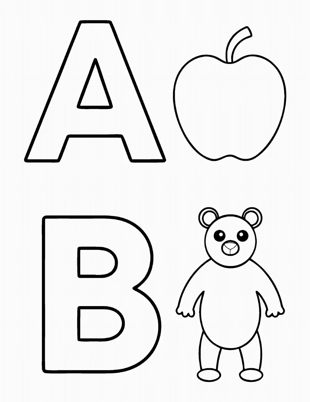 Letters a and B coloring page