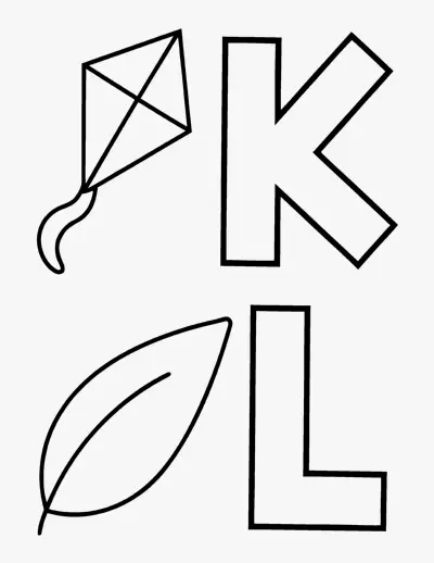 Letters K and L coloring page