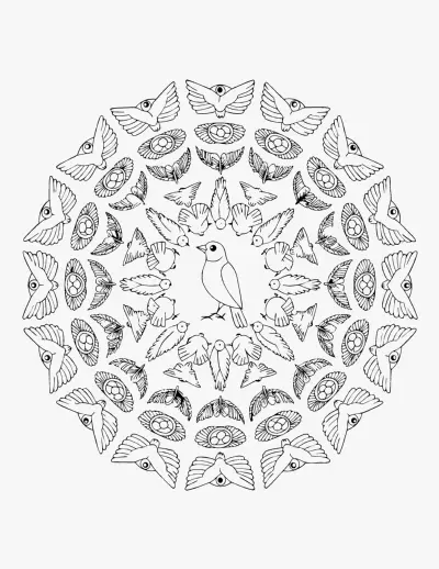 Bird Mandala coloring page