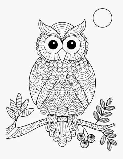 Patterned Owl coloring page