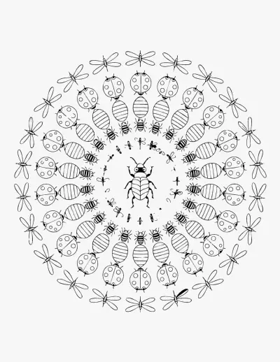 Insect Mandala coloring page
