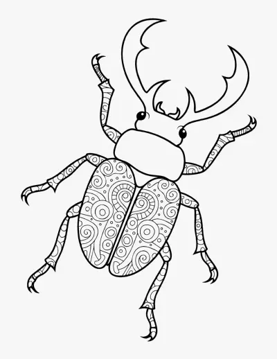 Patterned Beetle coloring page