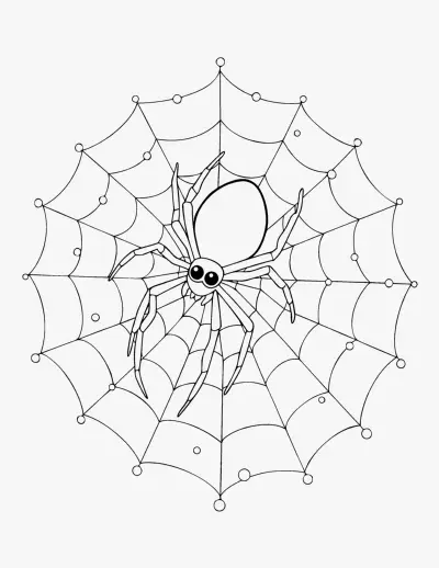 Spider on a Web coloring page