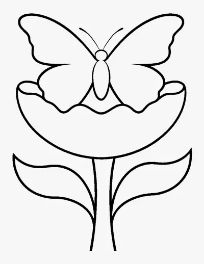Butterfly on a Flower coloring page
