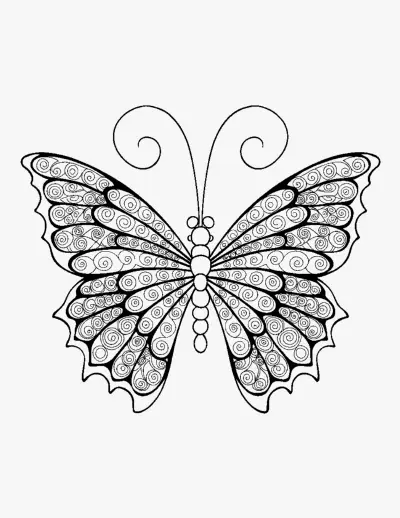 Patterned Butterfly coloring page