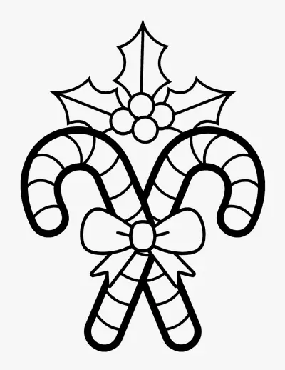 Two Crossed Candy Canes coloring page