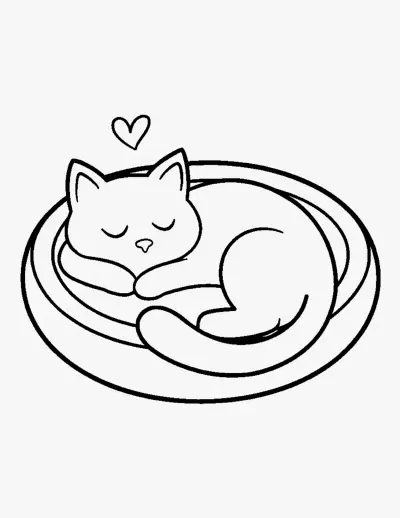 Sleeping Cat coloring page