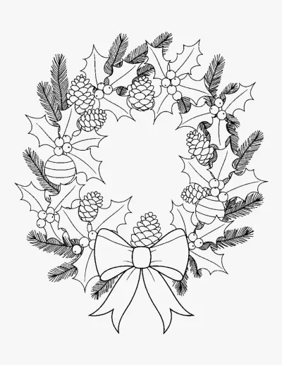 Christmas Wreath coloring page
