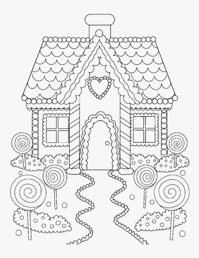 Gingerbread House coloring page