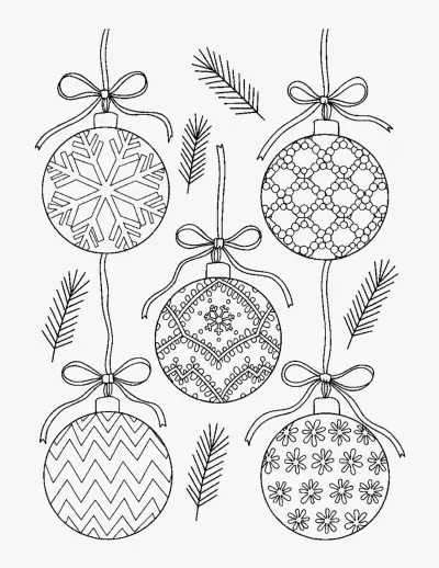 Patterned Baubles coloring page
