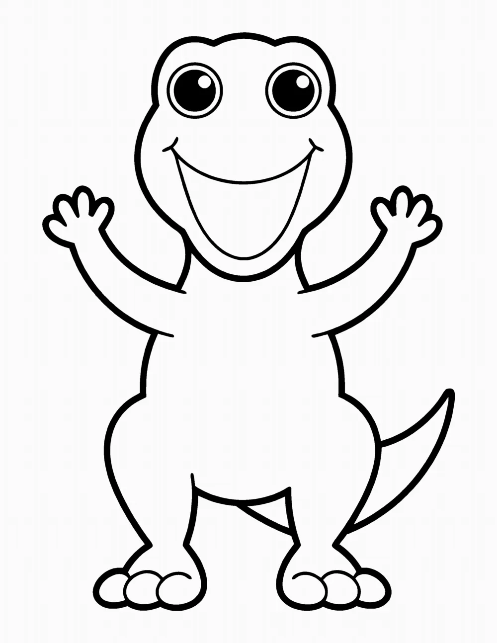 Friendly T Rex coloring page