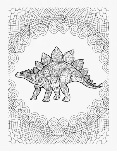 Patterned Stegosaurus coloring page