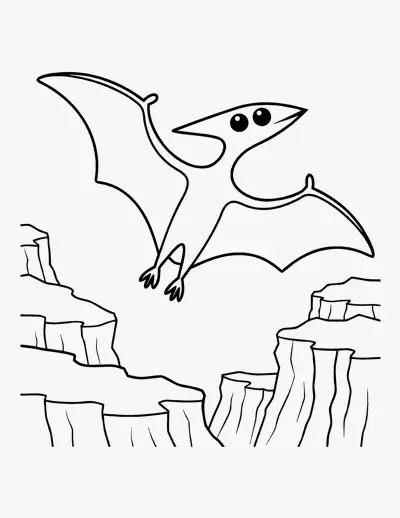 Pterodactyl Flying coloring page