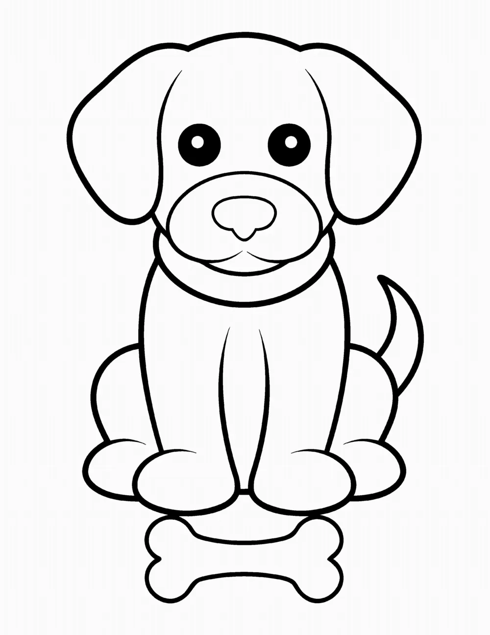 Cute Puppy Sitting coloring page