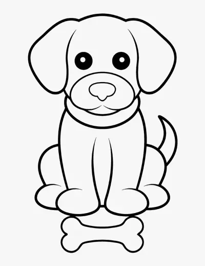 Cute Puppy Sitting coloring page