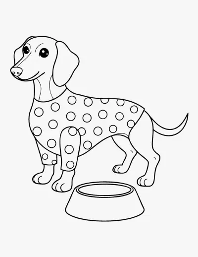 Dachshund in a Jumper coloring page