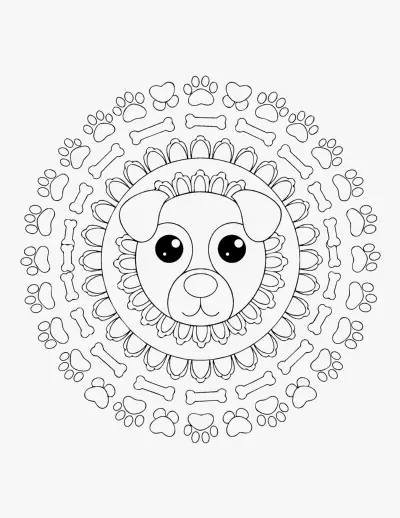 Dog Mandala coloring page