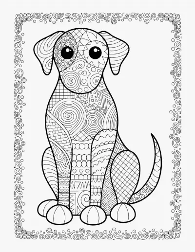 Patterned Dog coloring page