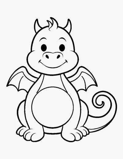 Cute Baby Dragon coloring page