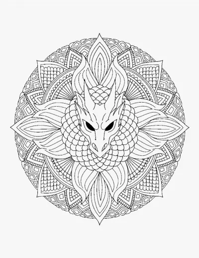 Dragon Mandala coloring page