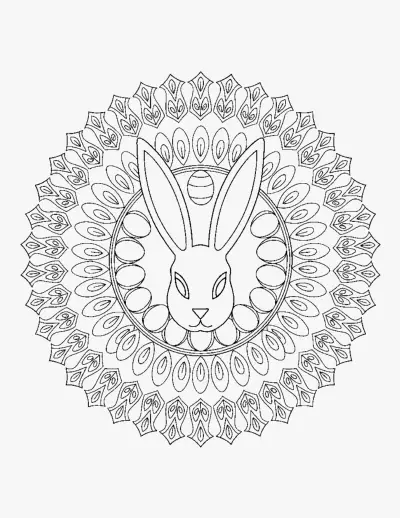 Easter Bunny Mandala coloring page