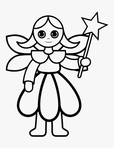 Fairy with a Wand coloring page