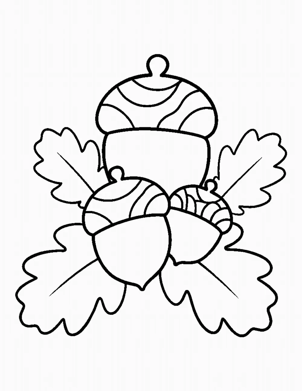Acorns and Oak Leaves coloring page