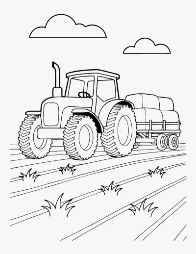Tractor coloring page