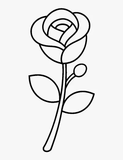Single Rose coloring page