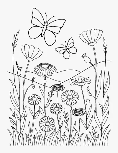 Wildflower Meadow coloring page