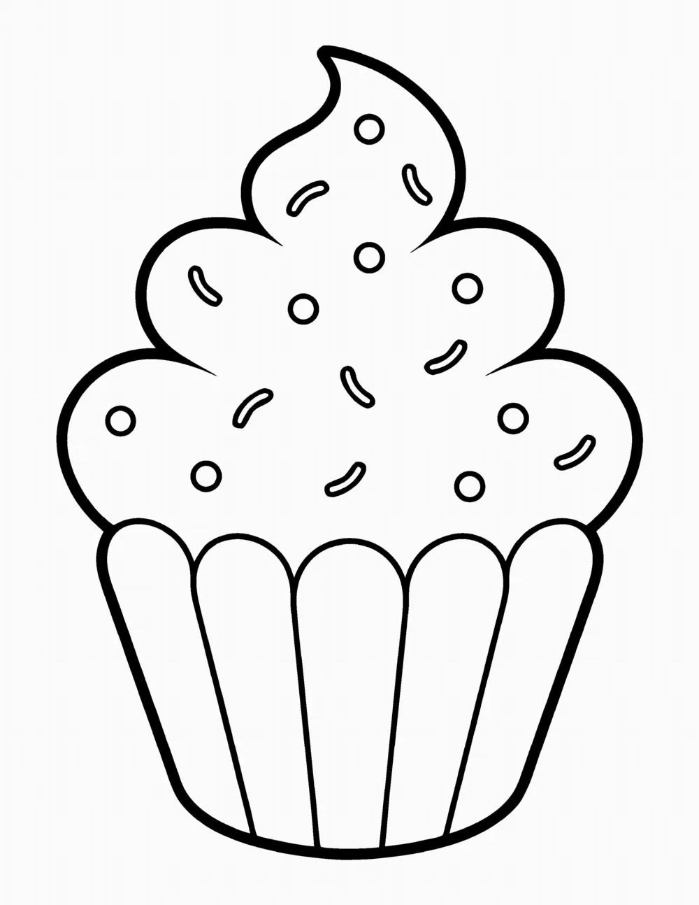 Cupcake coloring page