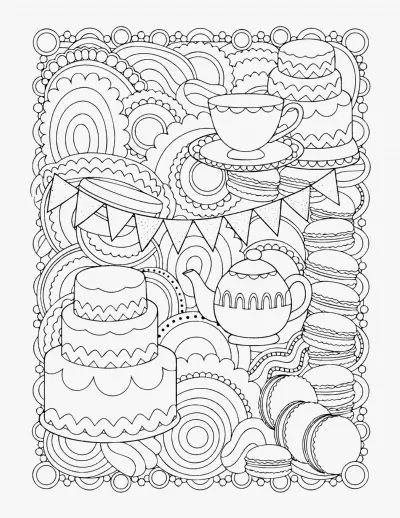 Dessert Table coloring page