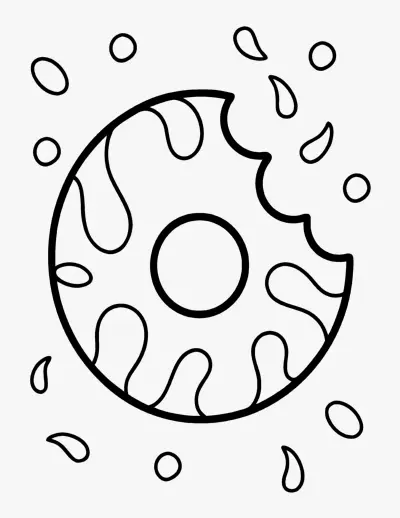 Donut coloring page