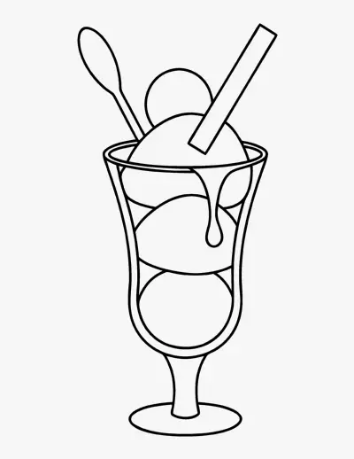 Ice Cream Sundae coloring page