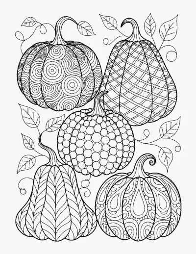 Patterned Pumpkins coloring page