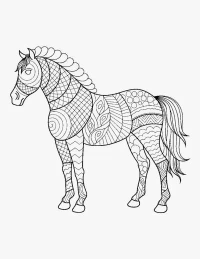 Patterned Horse coloring page