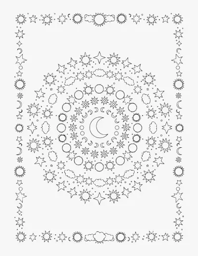 Celestial Mandala coloring page