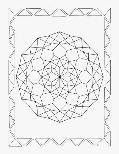 Geometric Mandala coloring page