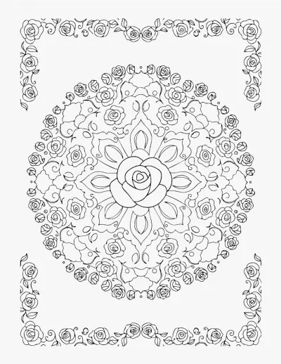 Rose Mandala coloring page