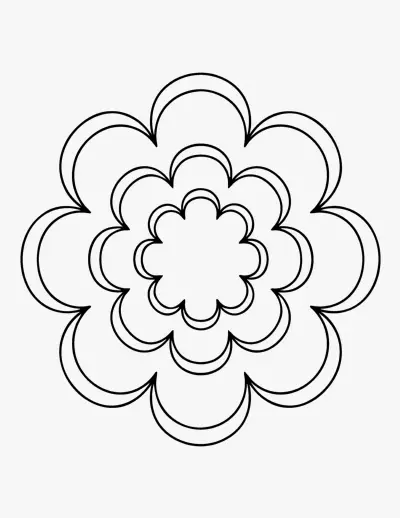 Simple Flower Mandala coloring page