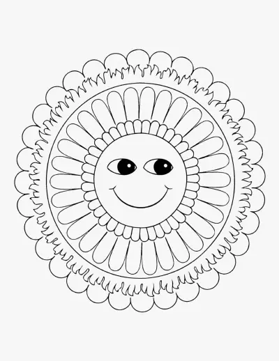 Sun Mandala coloring page