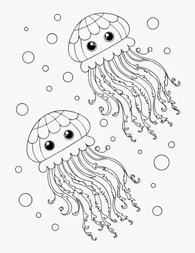 Jellyfish coloring page