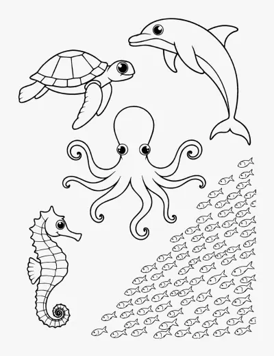 Under the Sea Scene coloring page