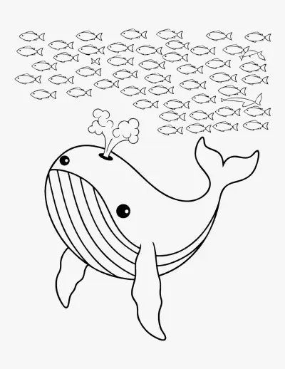 Whale coloring page