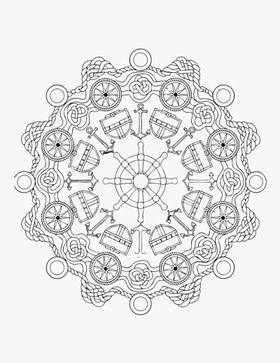Pirate Mandala coloring page