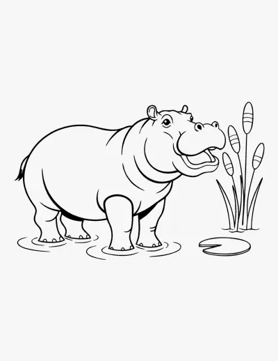 Hippo coloring page