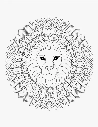 Lion Mandala coloring page
