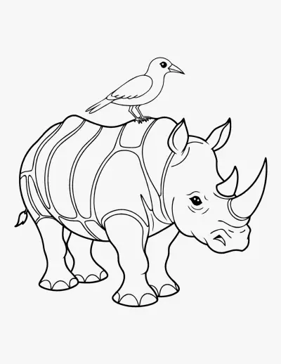 Rhino coloring page