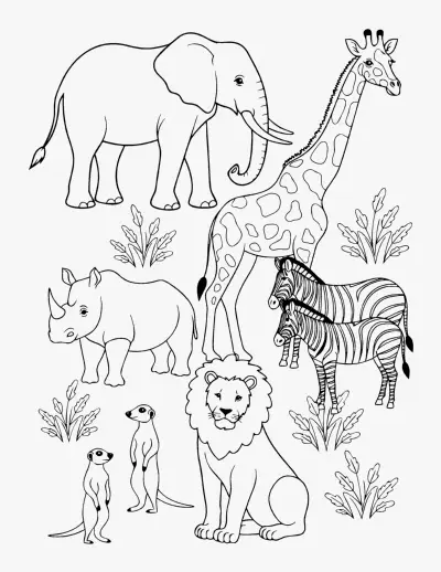 Safari Scene coloring page