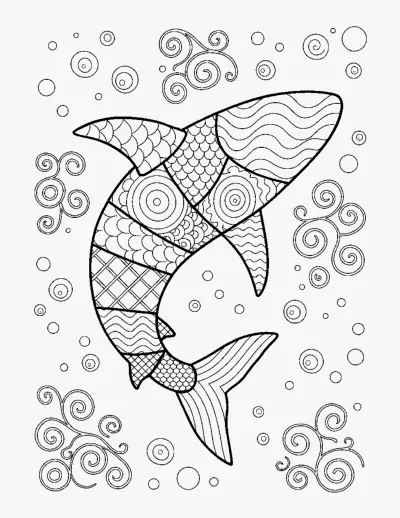 Patterned Shark coloring page